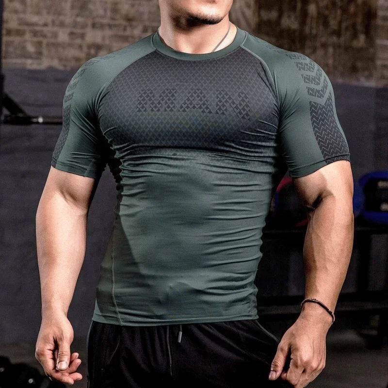 Men Tight Bodybuilding Sport T-Shirt