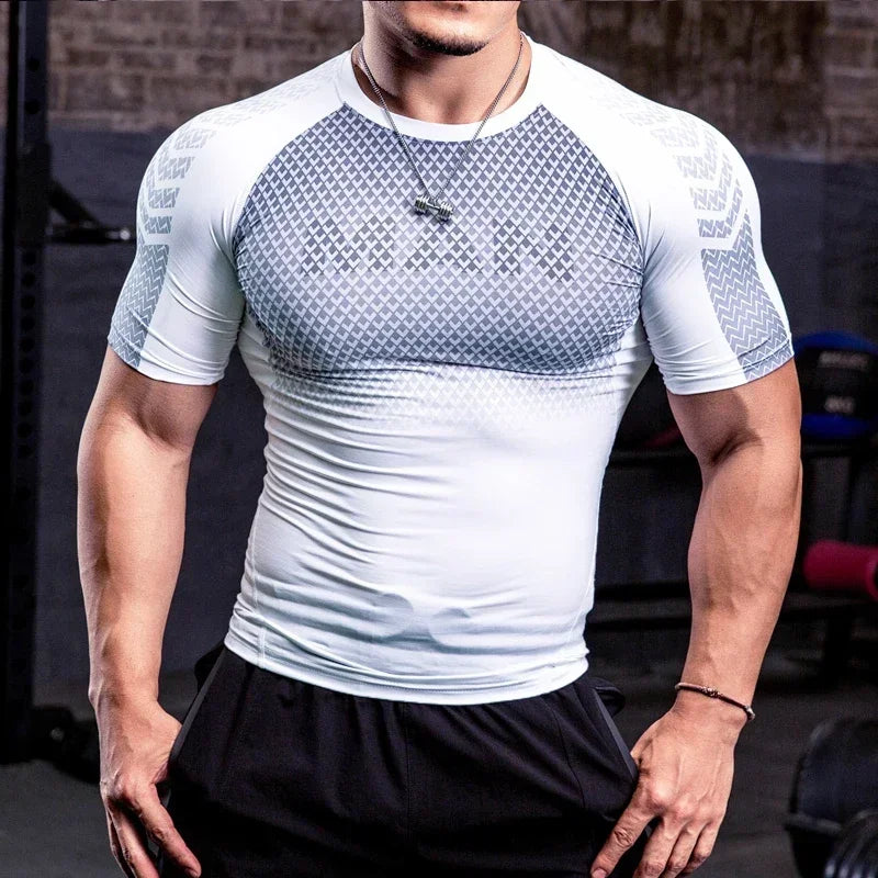 Men Tight Bodybuilding Sport T-Shirt