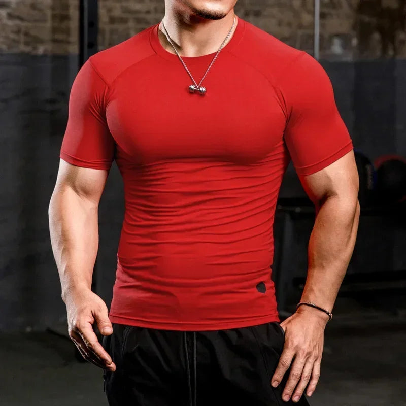 Men Tight Bodybuilding Sport T-Shirt