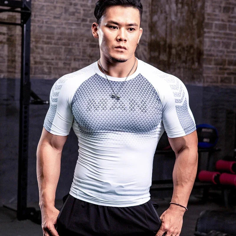 Men Tight Bodybuilding Sport T-Shirt