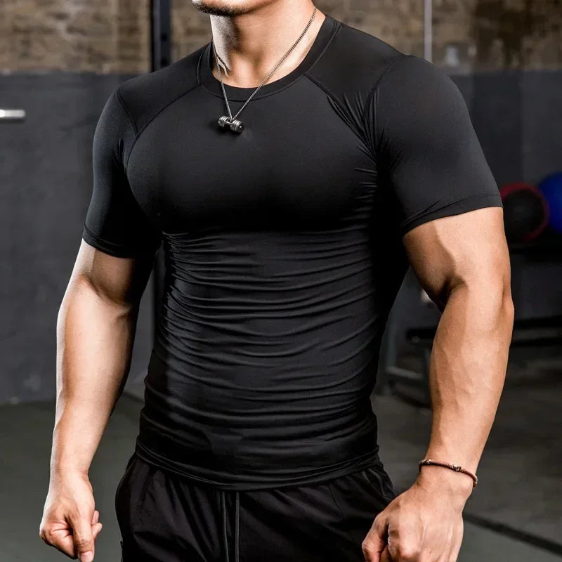 Men Tight Bodybuilding Sport T-Shirt